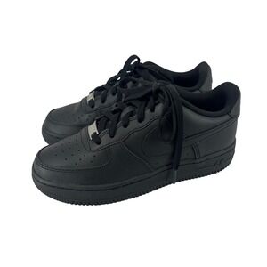 Nike Air Force 1 AF1 Black Leather Kids Sneakers Shoes Size 4.5Y